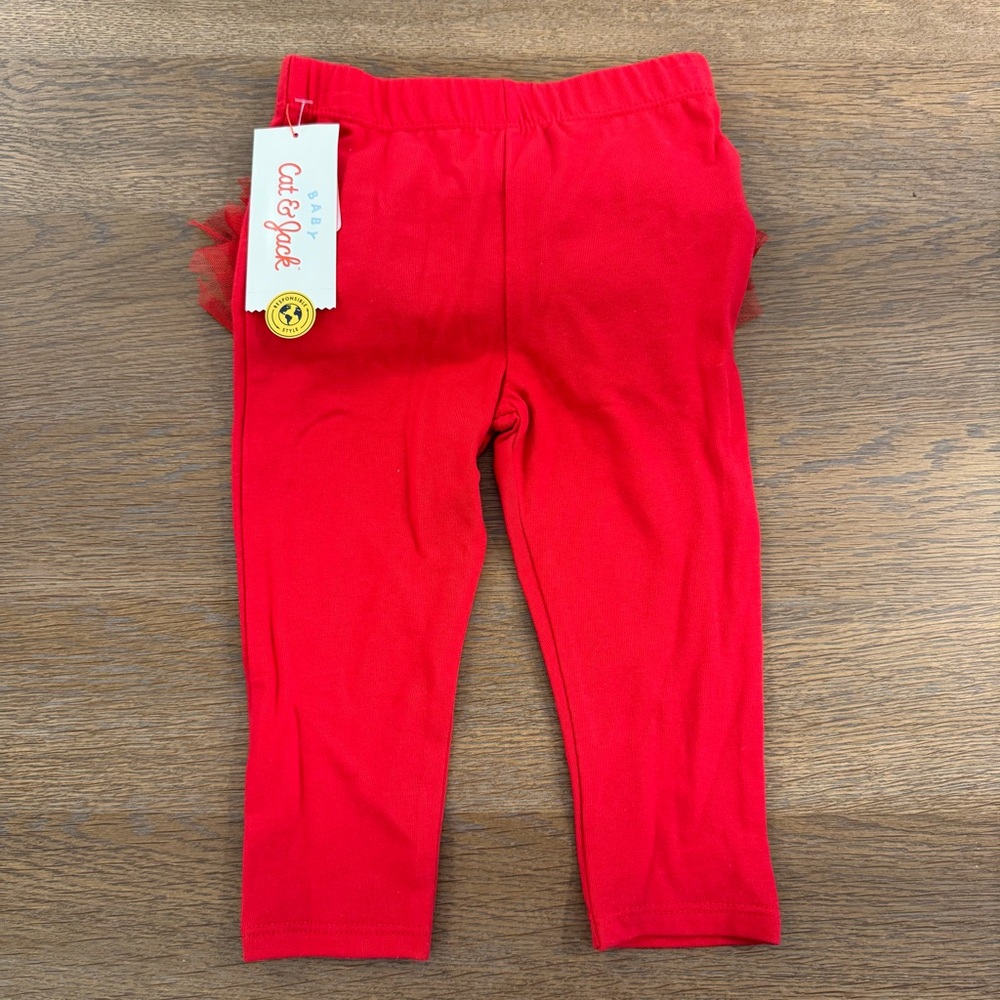Cat and Jack Red Ruffle Butt Legging.